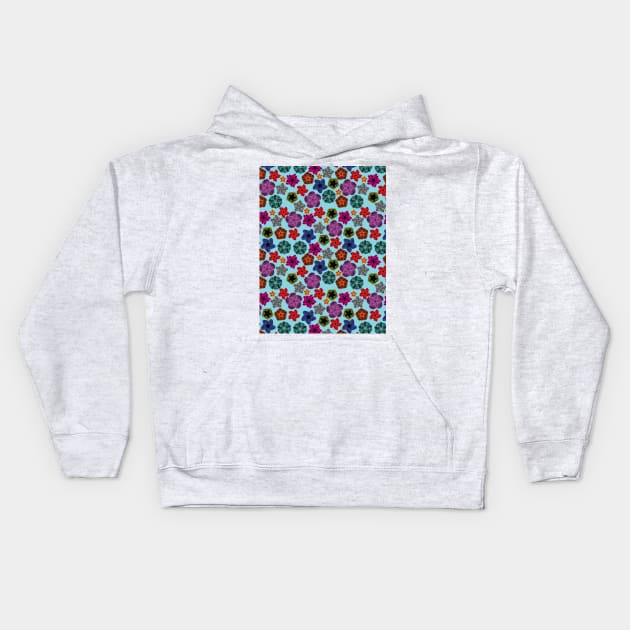 Rainbow Spirograph Stars Kids Hoodie by LozzieElizaDesigns